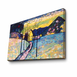 Wallity Paisaje invernal de Kandinsky - Lienzo decorativo 70 x 100 cm